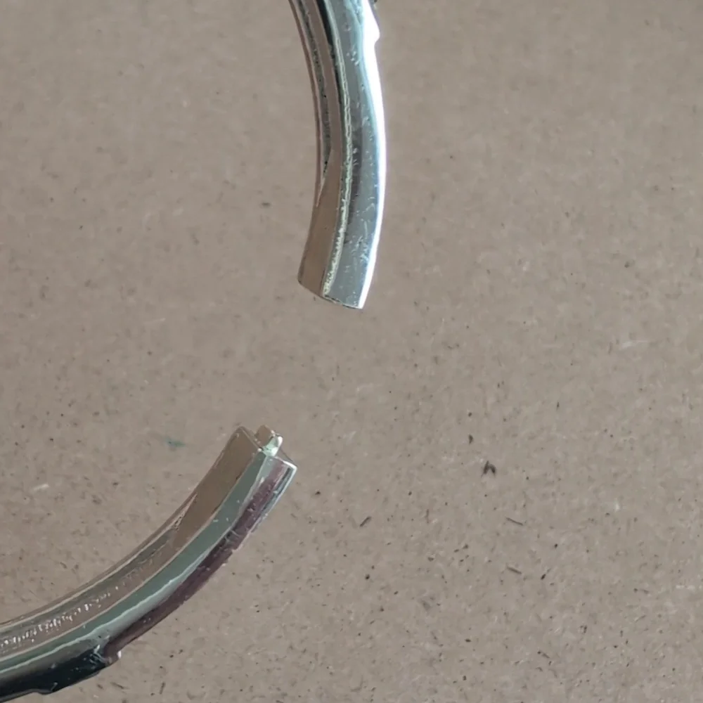 Sequin Silver Orange Accent Modern Bangle Bracelet